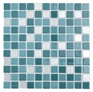 Skleněná mozaika Premium Mosaic tyrkysová 30x30 cm lesk MOS25MIX12