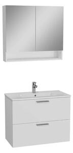Koupelnová sestava s umyvadlem a zrcadlovou galerkou VitrA Mia 79,5x61x39,5 cm bílá lesk MIASET80BG