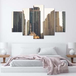 Obraz na plátně pětidílný Dubaj Architecture City - 100x70 cm
