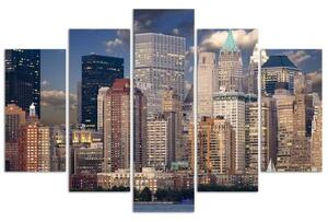 Obraz na plátně pětidílný Panorama New Yorku - 150x100 cm