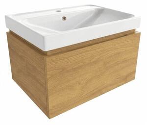 Koupelnová skříňka s umyvadlem SAT Feel 60x30x46 cm dub medový mat SATFEEL60DMU5
