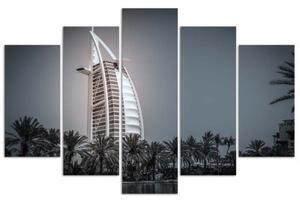 Obraz na plátně pětidílný Hotel Burj al-Arab v Dubaji - 100x70 cm
