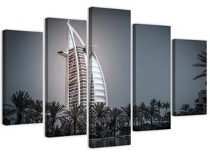 Obraz na plátně pětidílný, Moderní hotel v Dubaji - 150x100 cm