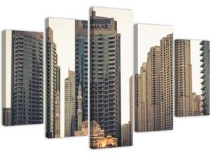 Obraz na plátně pětidílný Dubaj Mrakodrapy - 100x70 cm