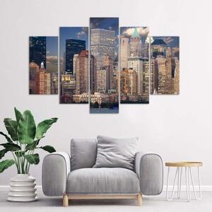 Obraz na plátně pětidílný Panorama New Yorku - 150x100 cm