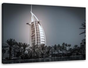 Obraz na plátně Hotel Burj al-Arab v Dubaji - 90x60 cm