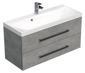 Koupelnová skříňka s umyvadlem SAT Cube Way 100x53x40 cm beton CUBE2100ZBE