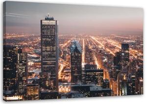 Obraz na plátně Noční město mrakodrapů - 90x60 cm