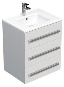 Koupelnová skříňka s umyvadlem SAT Cube Way 60x76,5x46 cm bílá lesk CUBE46603BIMOD