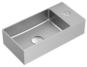 Závěsné umývátko v barvě nerezu SAT Aurum 36x18 cm bez přepadu SATAUR3618BS