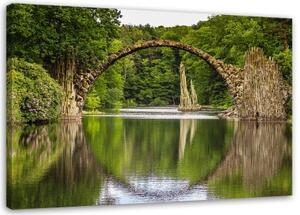 Obraz na plátně Old Bridge Lake Forest - 60x40 cm