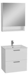 Koupelnová sestava s umyvadlem a zrcadlovou galerkou VitrA Mia 59,5x61x39,5 cm bílá lesk MIASET60BG