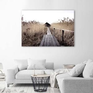 Obraz na plátně Přírodní jezero Bridge - 60x40 cm