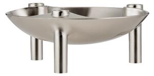 Designová miska se svícny STOFF Nagel Brushed Chrome