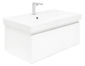 Koupelnová skříňka s baterií a umyvadlem SAT Evolution 1 78x30x44,8 cm bílá mat SATEVO80WMU1B