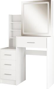 Toaletní stolek Vicco Lisca Bílá 80 cm se zrcadlem LED, Model 50164