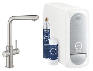 Dřezová baterie GROHE Blue Home s vytahovací sprškou supersteel 31539DC0