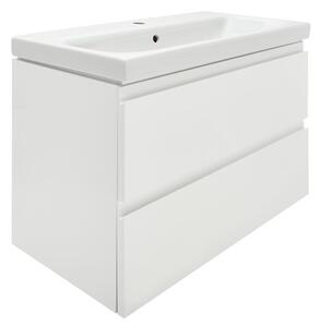 Koupelnová skříňka s umyvadlem Cersanit Dormo 80x37,5x62 cm bílá lesk SIKONCMO002BL