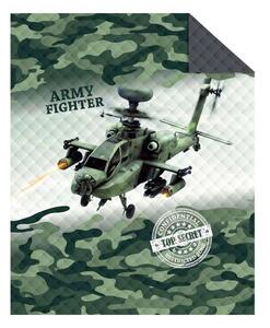 DETEXPOL Přehoz na postel Army vrtulník Polyester, 170/210 cm