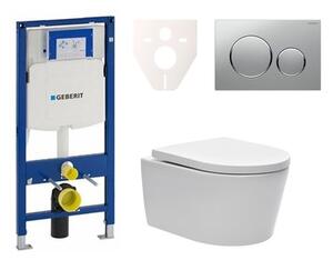 Cenově zvýhodněný závěsný WC set Geberit do lehkých stěn / předstěnová montáž + WC SAT Brevis SIKOGES3W42