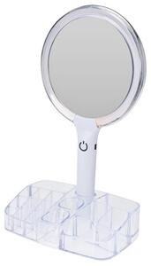 Kosmetické zrcátko s LED osvětlením a organizérem 18 x 34,5 cm KO-170488360