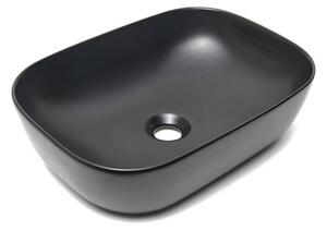 Umyvadlo na desku SAT Infinitio 45,5x32,5 cm černá mat bez přepadu SATINF4532BKM