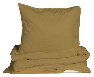 Povlečení z organické bavlny Crinkle Mustard Gold 150 × 210 cm
