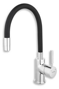 Dřezová baterie Novaservis se silikonovým ramínkem černá/chrom 70710.0C