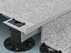 Soklová hliníková lišta Progress Profile Prosupport profile T, elox grey 20/2700 mm, k terčům pod 2 cm dlažbu, PSPRPTE20ALGF