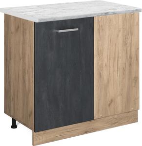 Rohová skříňka Vicco R-Line Černý beton 86 cm PD Mramor, Model 47558