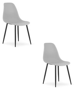 Set dvou jídelních židlí WAT šedý - černé nohy (2 ks)