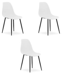 Set tří jídelních židlí WAT bílý - černé nohy (3 ks)