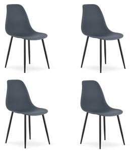 Set čtyř jídelních židlí WAT grafitový - černé nohy (4 ks)