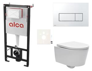 Cenově zvýhodněný závěsný WC set Alca do lehkých stěn / předstěnová montáž + WC SAT Brevis SIKOASW8