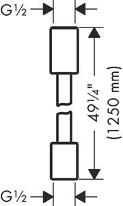AXOR ShowerSolutions textilní sprchová hadice 1,25 m s válcovými matkami, chrom 28228000