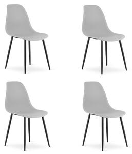 Set čtyř jídelních židlí WAT šedý - černé nohy (4 ks)