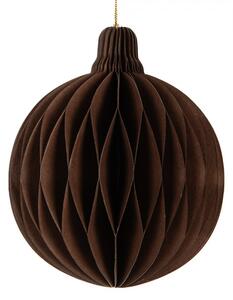 Hnědá vánoční ozdoba z papíru koule Harmonic I – 10 cm