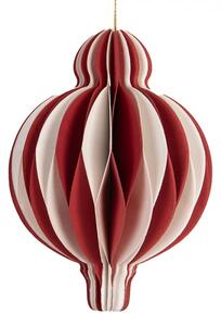 Červeno-bílá vánoční ozdoba z papíru Harmonic VI – 10 cm