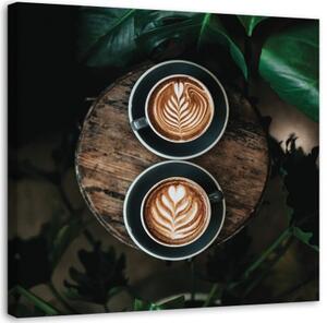 Obraz na plátně Šálek kávy Leaf - 30x30 cm