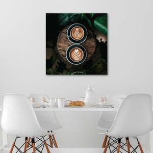 Obraz na plátně Šálek kávy Leaf - 30x30 cm