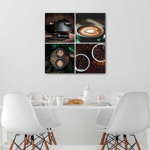 Obraz na plátně Sada šálků na kávu a nápoje - 30x30 cm