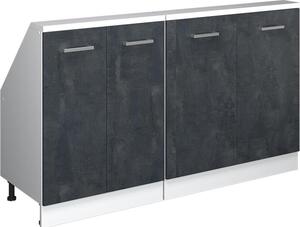 Kuchyňská skříňka pod šikmou střechu Vicco R-Line Černý beton 140 cm Sada 2 kusů, Model 58164