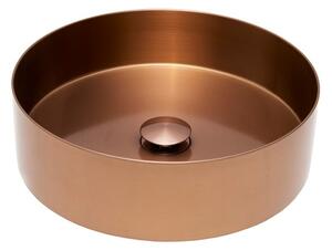 Umyvadlo na desku v barvě rose gold SAT Aurum 38x38 cm bez přepadu SATAUR3838BRG
