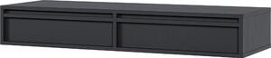 Selsey Evo - Závěsný toaletní stolek se 2 zásuvkami, černý, 110 cm
