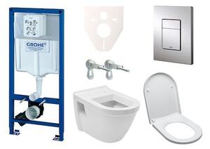 Cenově zvýhodněný závěsný WC set GROHE do lehkých stěn / předstěnová montáž+ WC Vitra Integra vč. sedátka 38528SET-KH