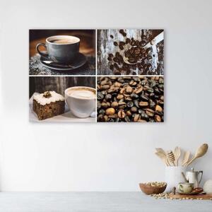 Obraz na plátně Sada hrnků Coffee Bean - 90x60 cm