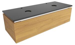 Koupelnová skříňka s žulovou krycí deskou SAT Feel 120x30x46 cm medový dub mat SATFEEL120DMZ