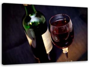 Obraz na plátně Láhev červeného vína - 60x40 cm