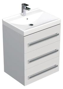 Koupelnová skříňka s umyvadlem SAT Cube Way 60x76,5x46 cm bílá lesk CUBE46603BIVER