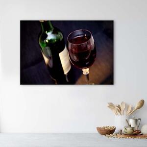 Obraz na plátně Láhev červeného vína - 90x60 cm